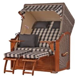 Strandkorb - Bene Living - Schaalsee Mahagoni - PE Grau - Modell 581 - Inkl. Liftersystem -Heimtextilienserien Laden 0123aff7 ccd2 460e a901 985e0d46c37f