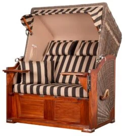 Strandkorb - Bene Living - Schaalsee Mahagoni - PE Grau - Modell 581 - Inkl. Liftersystem -Heimtextilienserien Laden 1d47ab85 01e8 4351 b84e e26717d48014