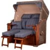 Strandkorb Komplettset - Bene Living - Schaalsee Mahagoni - PE Grau - Modell 582 - Inkl. Liftersystem -Heimtextilienserien Laden 2bb95af3 da67 4513 8543 9ca13953b92e