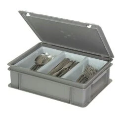 Besteckkoffer Mit 3-Mulden-Einsatz, Inhalt Je Mulde Ca. 2 Liter, Blau, LxBxH 400 X 300 X 130 Mm -Heimtextilienserien Laden 2fd6f395 193d 4422 85dd 9cd547dbd99d 1