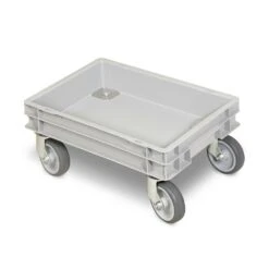 6 Transportroller F. Behälter, Blau, 4 Lenkrollen, 2 M. Bremse, Graue Gummiräder, Trg 250 Kg -Heimtextilienserien Laden 4c79c38b fa94 4a7f b367 691b99665e99