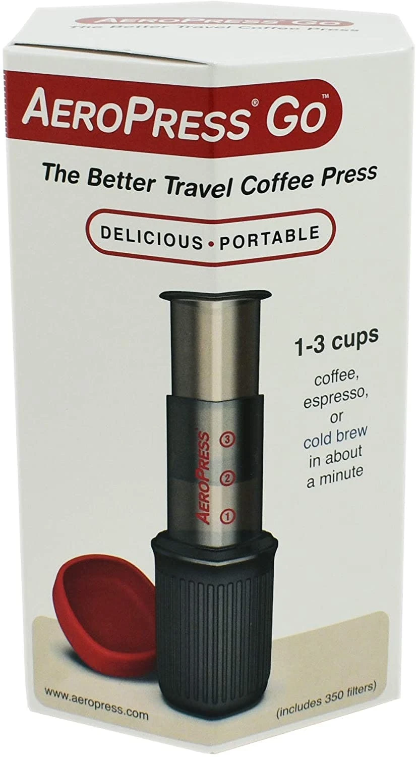 AeroPress Go Coffee Maker Kaffeebereiter, Inkl. 350 Filtern