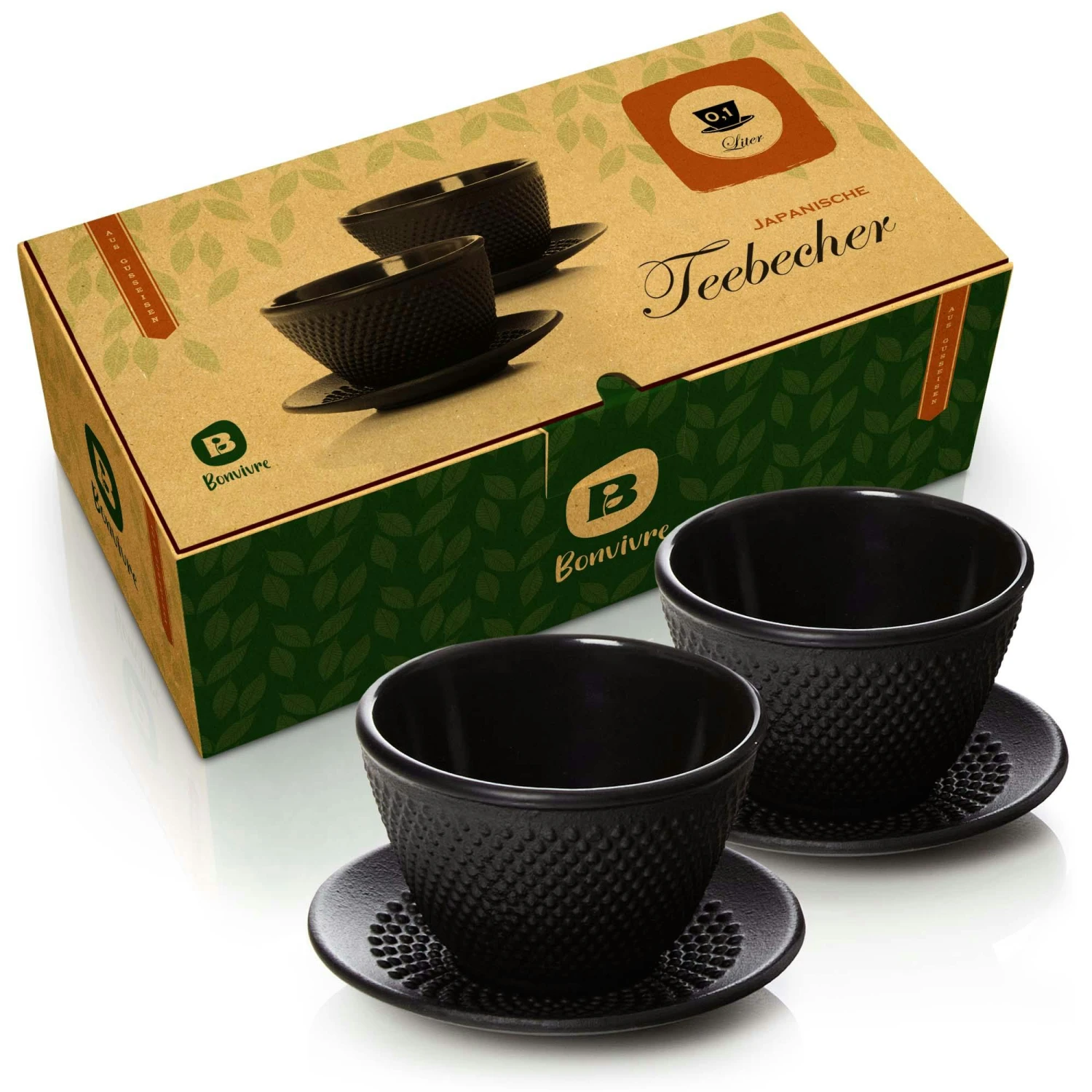 Bonvivre© Teetassen + Untersetzer aus emailliertem Gusseisen - 2er Set | Asiatische Teebecher mit Untertassen - Füllmenge je 100 ml Bonvivre© Teetassen + Untersetzer Aus Emailliertem Gusseisen - 2er Set | Asiatische Teebecher Mit Untertassen - Füllmenge Je 100 Ml -Heimtextilienserien Laden 50e1cad7 491f 48f9 a604 c3c551c94008