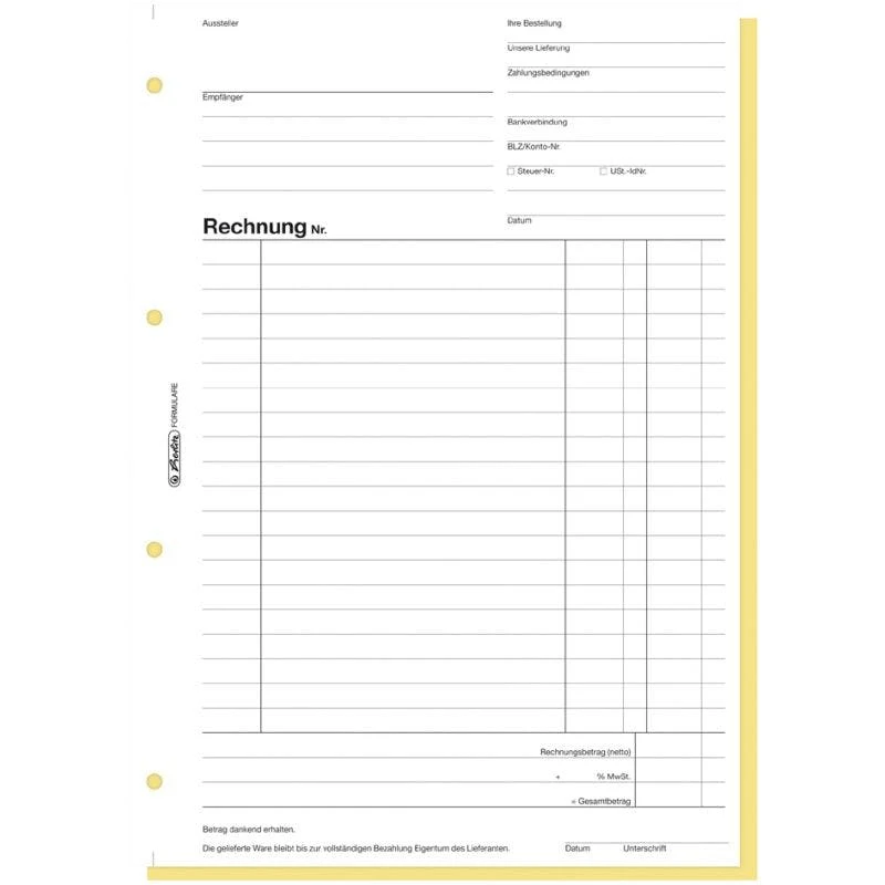 herlitz Formularbuch 'Rechnung 307', DIN A5, 3 x 40 Blatt Herlitz Formularbuch 'Rechnung 307', DIN A5, 3 X 40 Blatt -Heimtextilienserien Laden 5b11b761 b88e 4cf4 bc94 fb5efdd642fe