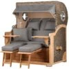 Strandkorb - Bene Living - Königssee Teak Bullauge - PE Grau - Modell 551 - Inkl. Liftersystem -Heimtextilienserien Laden 654b2ff1 abb2 4d4b 95c3 511f0ad1bc8d