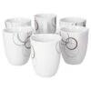 6er Set Kaffeebecher Palazzo 33cl - Kaffeetasse Aus Weißem Porzellan Mit Dekor-Kreisen In Grau Und Dunkelrot -Heimtextilienserien Laden 7acdde88 8d2b 499b 94f9 9c9cd2b727ee