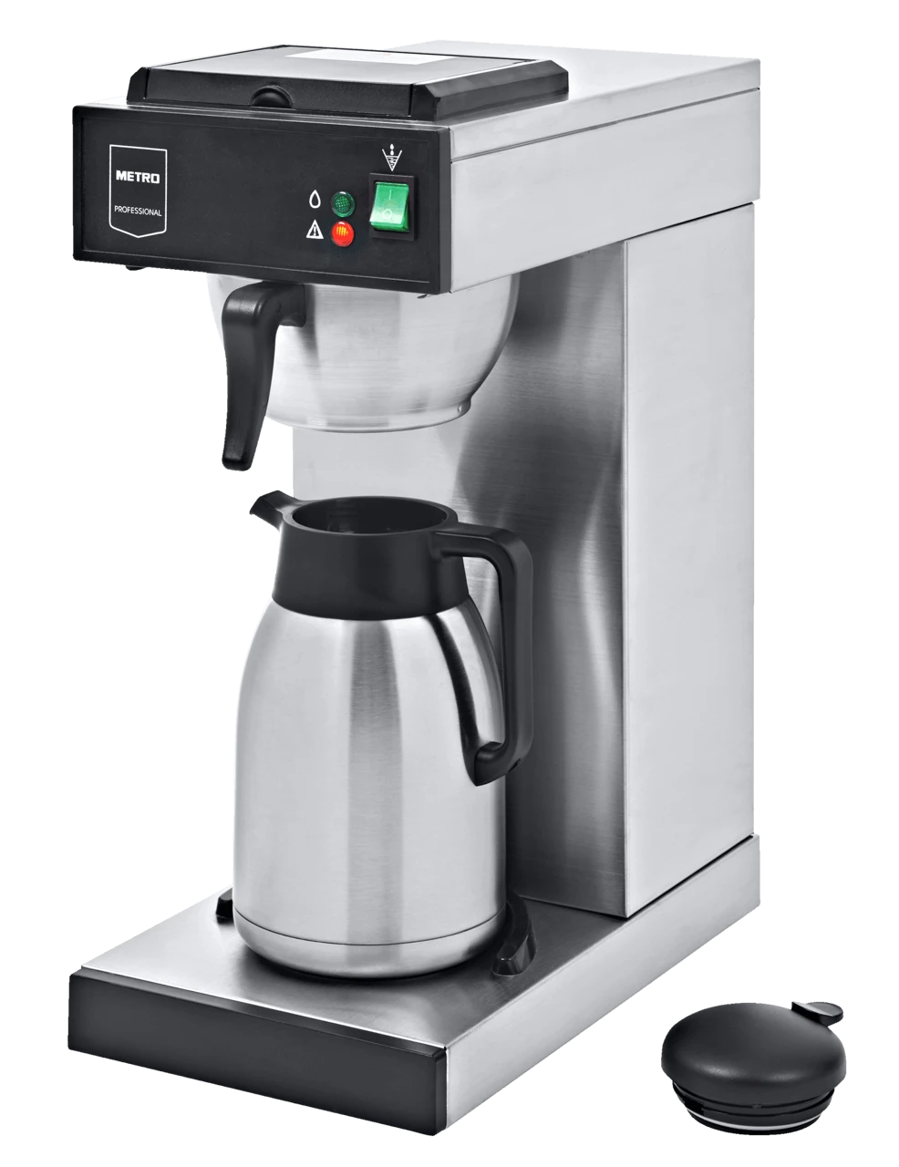 METRO Professional Kaffeemaschine GCT2001, Edelstahl, 21.5x41.5x52 Cm, 2.3L (Wassertank), Mit Thermoskanne, Temperaturbereich: 30-98°C, Silber