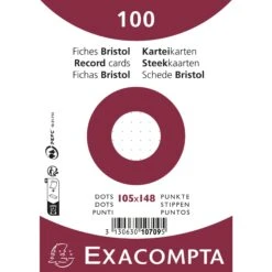 Exacompta 10708E 10x Packung Mit 100 Karteikarten A5, Eingeschweißt, DOT/punktkariert, Nicht Perforiert - Weiß -Heimtextilienserien Laden 8fe3247f ee27 4e85 8e15 5c7f1bf08be1