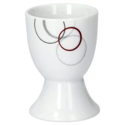 Kombiservice Palazzo 62tlg. - Weißes Porzellan Mit Kreise- Dekor In Grau Und Dunkelrot - Für 6 Personen -Heimtextilienserien Laden bb7298e5 15b0 40a0 a07e 97406b38cae2