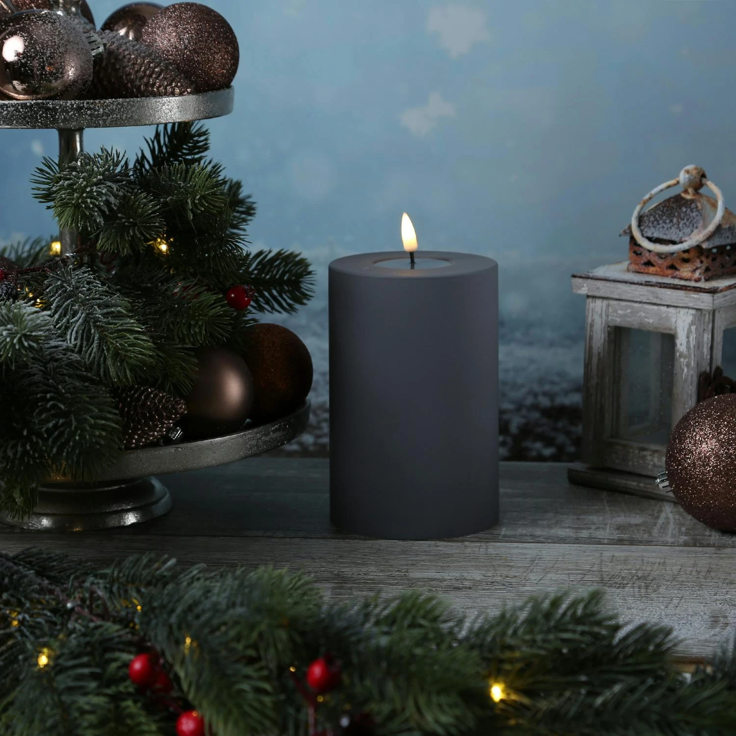 LED Kerze MIA Deluxe für Außen 3D Flamme flackernd H: 15cm D: 10cm outdoor grau LED Kerze MIA Deluxe Für Außen 3D Flamme Flackernd H: 15cm D: 10cm Outdoor Grau -Heimtextilienserien Laden d00e429e 59f8 41a0 be8c 97d5eff82eda